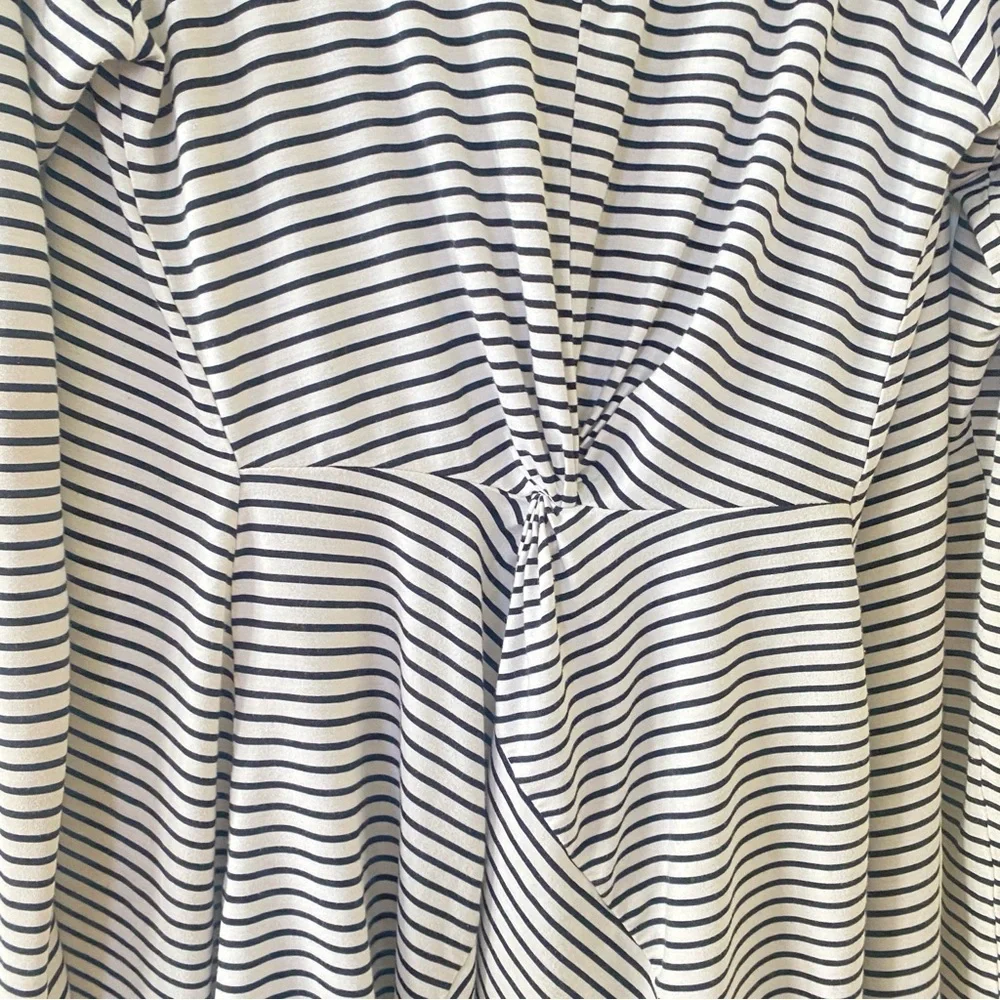 MARKET & SPRUCE Black and White Striped Open Front Cardigan Women's Size Large - Picture 5 of 6